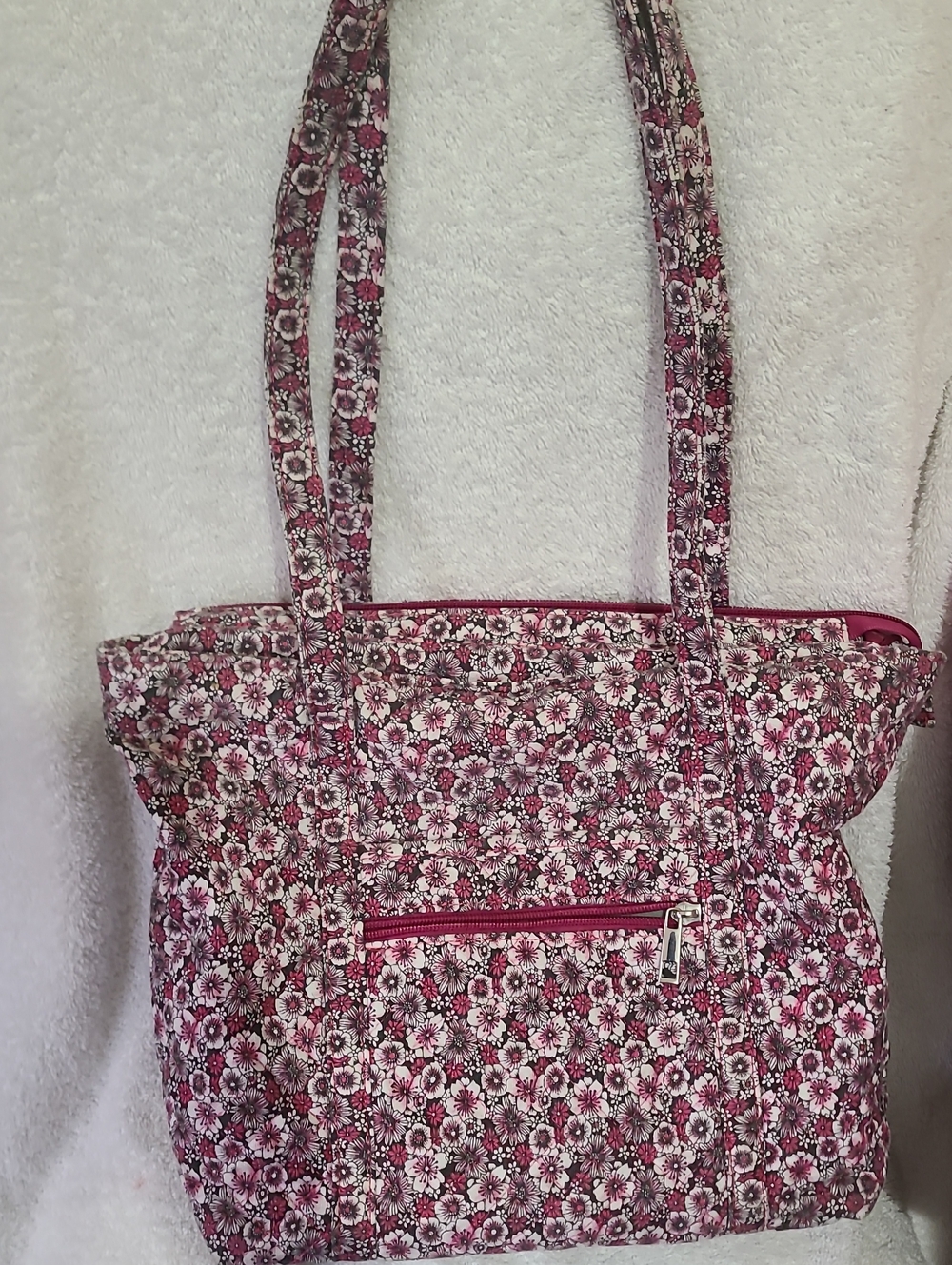Floral Quilted Tote Bag - Pink